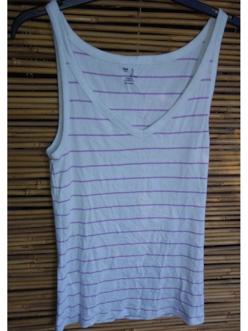GAP XL Purple Striped Stretch Tank Top Plus